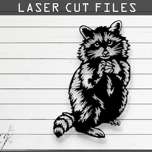 Decorative Racoon Laser Cut Vector Design - SVG DXF Ai Pdf Files for Glowforge Cricut CNC Wall Decor Metal Art Digital Instant Download