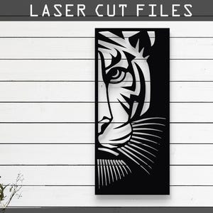 Decorative Tiger Silhouette Laser Cut, Vector Files – SVG, DXF, Ai, Pdf for Glowforge, Cricut, CNC, Metal Wall Art, Digital Instant Download
