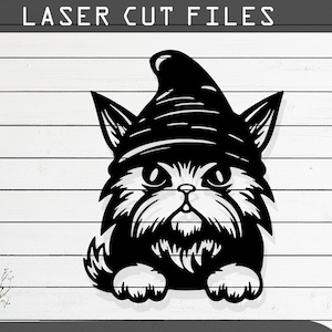 Halloween Cat Laser Cut Vector Design – SVG, DXF, Ai, Pdf Files for Glowforge, Cricut, CNC, Metal, Wall Decor, Digital Instant Download