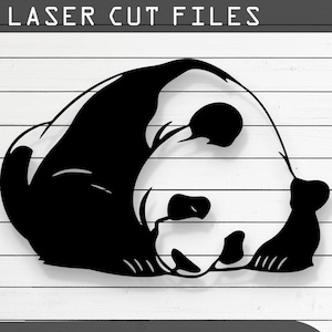 Decorative Panda Laser Cut Vector Design - SVG DXF Ai Pdf Files for Glowforge Cricut CNC Wall Decor Metal Art Digital Instant Download