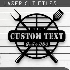 Customizable BBQ Silhouette Laser Cut Vector – SVG, DXF, Ai, Pdf Files Glowforge, Cricut, Metal, Wall Decor, Grill Sign, Digital Download