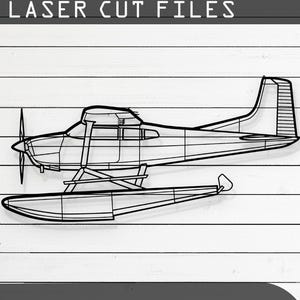 A185F Wasserflugzeug Silhouette Laser Cut Vektor Design Dateien Glowforge, Cricut, Wasserflugzeug Metall Wand Dekor, Buschflugzeug digital sofort Download