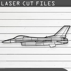 F-16C Block 50 Airplane Silhouette Laser Cut Vector – SVG, DXF, Ai, Pdf Files Glowforge, Cricut, Metal, Wall Decor, Digital Download