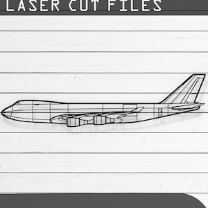 Boeing 747-400F Airplane Silhouette Laser Cut Vector Design SVG, DXF, Pdf Files Glowforge, Cricut, Metal, Wall Decor, Digital Download