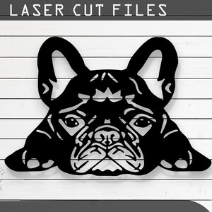 フレンチブルドッグのシルエット レーザーカット、ベクター ファイル - SVG、DXF、Ai、Pdf、Glowforge、Cricut、CNC、メタル ウォール アート、デジタル インスタント ダウンロード用