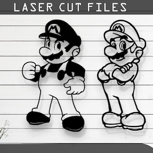 Mario Bros Super Mario Laser Cut, Vector Files– SVG, DXF, Ai, Pdf Glowforge, Cricut, CNC, Metal Wall Art, Digital Instant Download