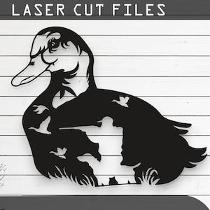 Decorative Duck Hunting Laser Cut, Vector Files - SVG, DXF, Ai, Pdf Glowforge, Cricut, CNC, Metal Wall Art, Digital Instant Download