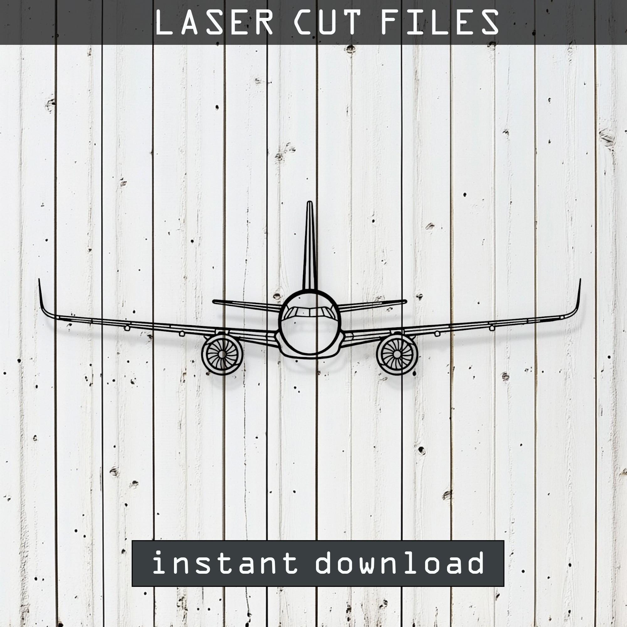 A321 Airplane Silhouette Laser Cut Vector Design – SVG, DXF, Ai, Pdf ...