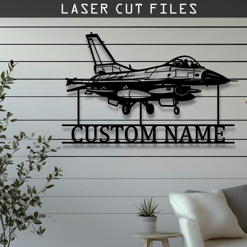 Custom F-16 Fighting Falcon Laser Cut Vector Files - SVG, DXF, CNC ...