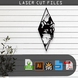 Decorative Wolf Laser Cut Vector Design – SVG, DXF, Ai, Pdf Files for Glowforge, Cricut, CNC, Metal, Wall Decor, Digital Instant Download