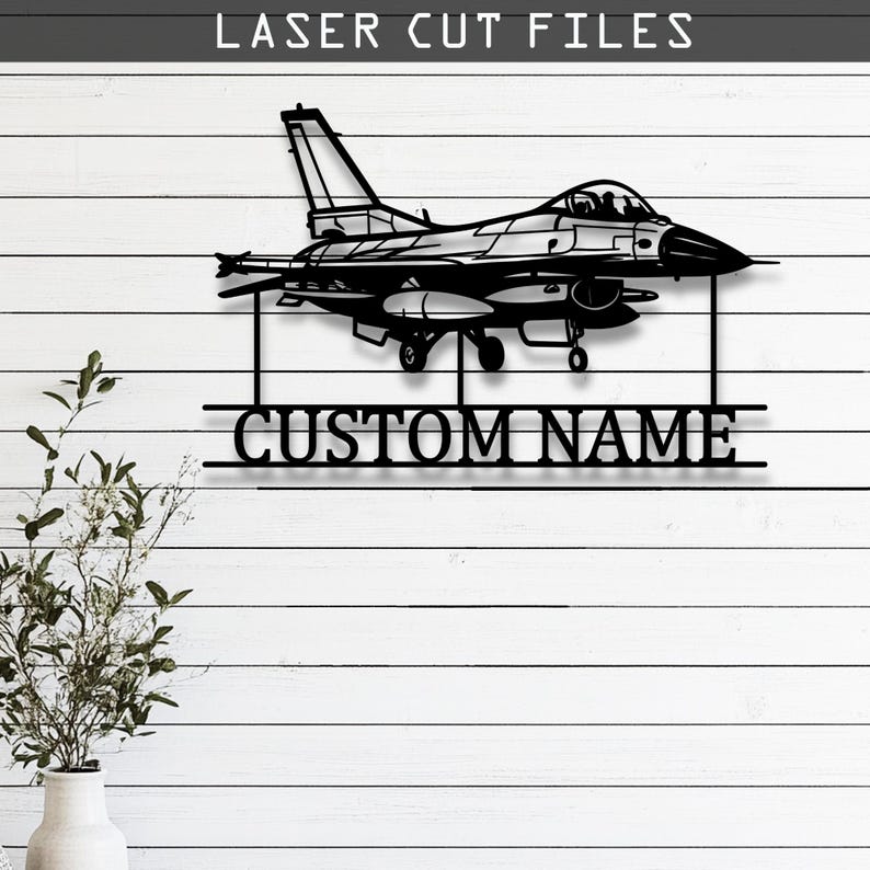 Custom F-16 Fighting Falcon Laser Cut Vector Files - SVG, DXF, CNC ...