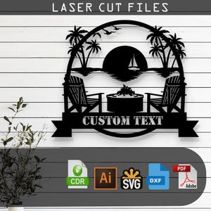 Customizable Summer Camp and Campfire Laser Cut, Vector Files - SVG, DXF, Ai, Pdf Glowforge, Cricut, CNC, Wall Art, Digital Instant Download