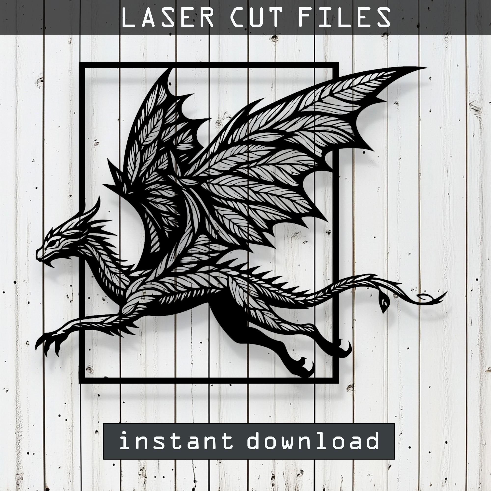 Decorative Dragon Laser Cut Vector Design – SVG, DXF, Ai, Pdf Files ...