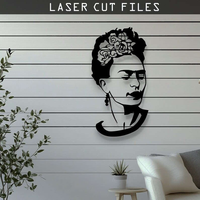 Decorative Frida Kahlo Laser Cut Vector Design– SVG, DXF, Ai, Pdf Files ...