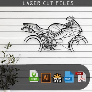 2007 Vfr800 Sport Touring - Svg Dxf AI Pdf CDR EPS - Sylwetka motocykla wycinana laserowo