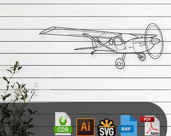 GlaStar Airplane Silhouette - Svg Dxf AI Pdf CDR EPS - Laser Cut Aviation Decor