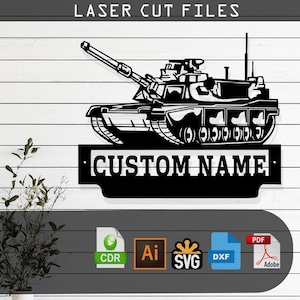 Customizable US Military Tank Silhouette Laser Cut Vector Design – SVG, DXF,  Files Glowforge, Cricut, Metal, Wall Decor, Digital Download