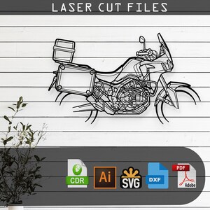 2017 CRF1000L Adventure Bike - Svg Dxf AI Pdf CDR EPS - Laser Cut Motorcycle Silhouette