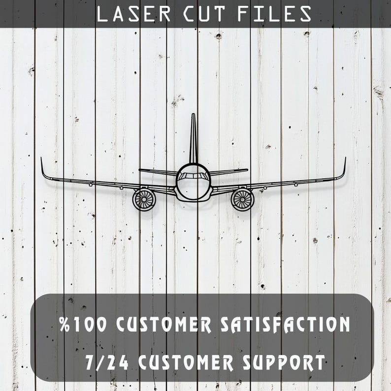 A321 Airplane Silhouette Laser Cut Vector Design – SVG, DXF, Ai, Pdf ...