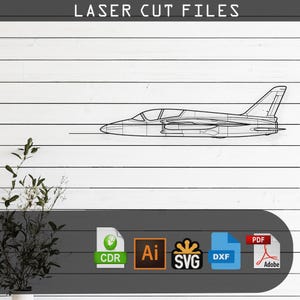 Folland Gnat Airplane Silhouette - Svg Dxf AI Pdf CDR EPS - Laser Cut Aviation Decor