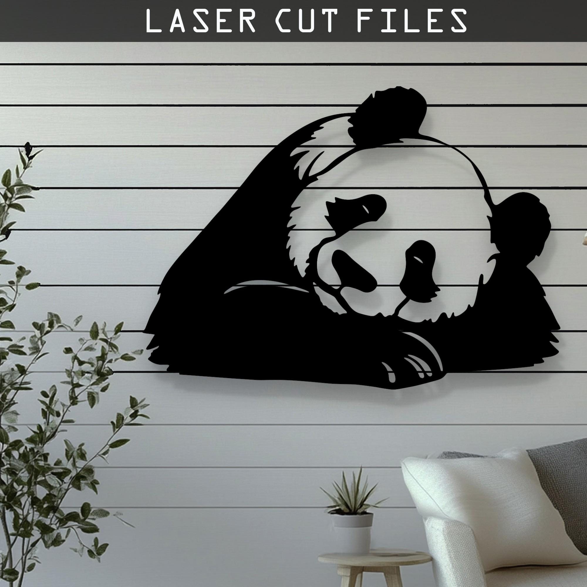 Decorative Panda Laser Cut Vector Design - SVG DXF Ai Pdf Files for ...