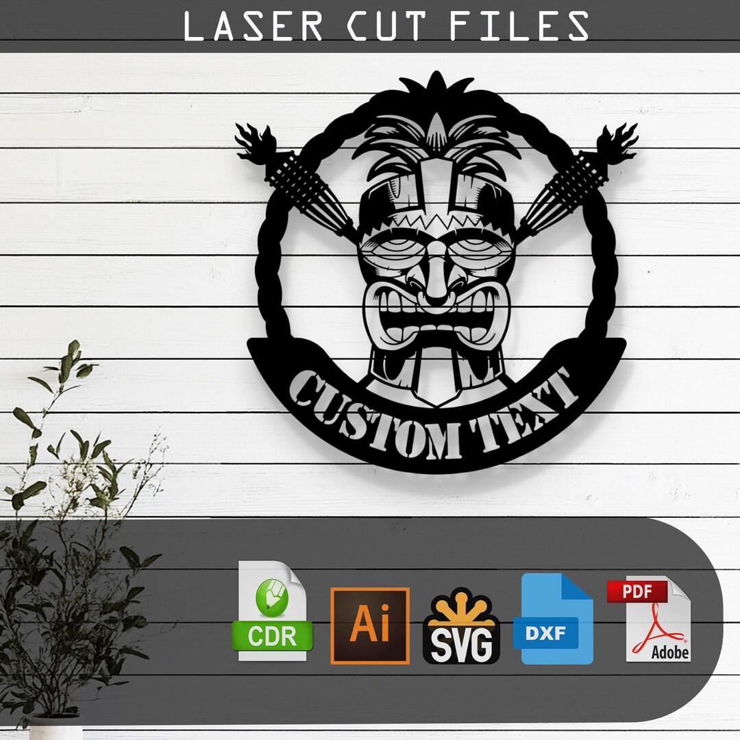 Customizable Tiki Mask Laser Cut Vector Files - SVG, DXF, Glowforge ...