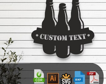 Customizable Beer Laser Cut Vector Design – SVG, DXF, Ai, Pdf Files Glowforge, Cricut, CNC, Metal, Wall Decor, Digital Instant Download