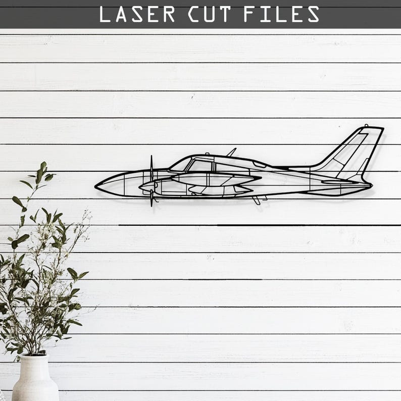Cessna 310R Airplane Silhouette Laser Cut Vector – SVG, DXF, Ai, Pdf ...