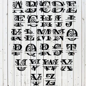 Letrero con apellido y monograma dividido personalizable de la A a la Z: archivo cortado con láser para Glowforge, Cricut, CNC, arte de pared, decoración de bodas, descarga instantánea