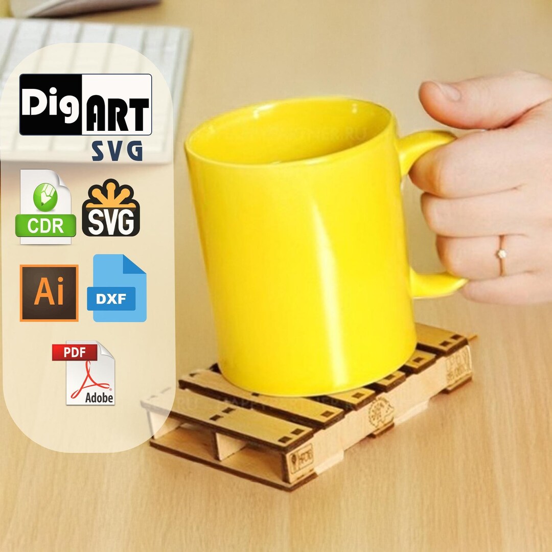 Rustic Drink Pallet Coaster Laser Cut File - DXF SVG Ai Cdr - Glowforge ...