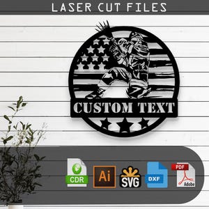 Customizable USA Flag Fire Fighter SVG Laser Cut File – Glowforge, Cricut, Cnc, DIY Firefighter Decor, Patriotic Wall Art, Digital Download