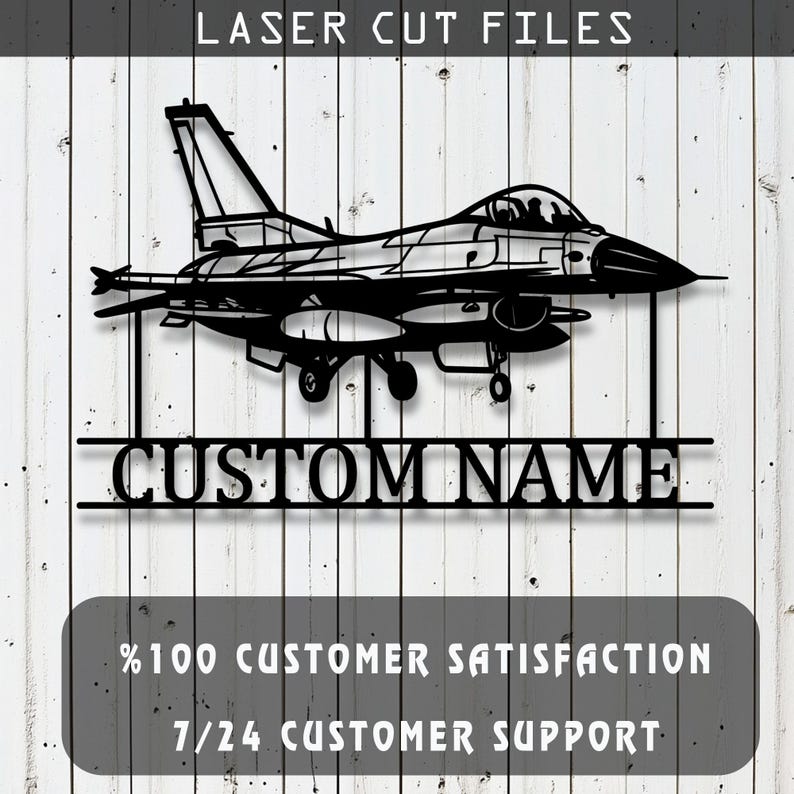Custom F-16 Fighting Falcon Laser Cut Vector Files - SVG, DXF, CNC ...