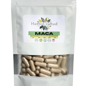 Maca Lepidium Meyenii 500mg organic dietary supplement vegan No chemicals, pesticides or additives Non-GMO made to order