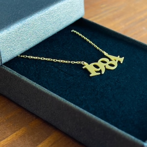 Custom Year Necklace, Birth Year Necklace, Year Necklace, Birthday Necklace, Numbers Necklace, Date Necklace For Women, Anniversary Necklace