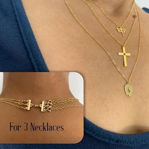 Cierre multicapa para collares de oro de 14 quilates: desenredante de collares en capas, separador de collares, cierre desenredante para collares en capas, desenredador de collares