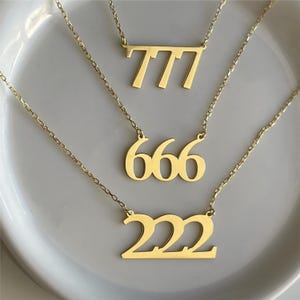 Personalized Lucky Numbers Necklace - Elegant Special Number Pendant - 666 Date Necklace - Tiny Angels Numbers Necklace - Anniversary Gift