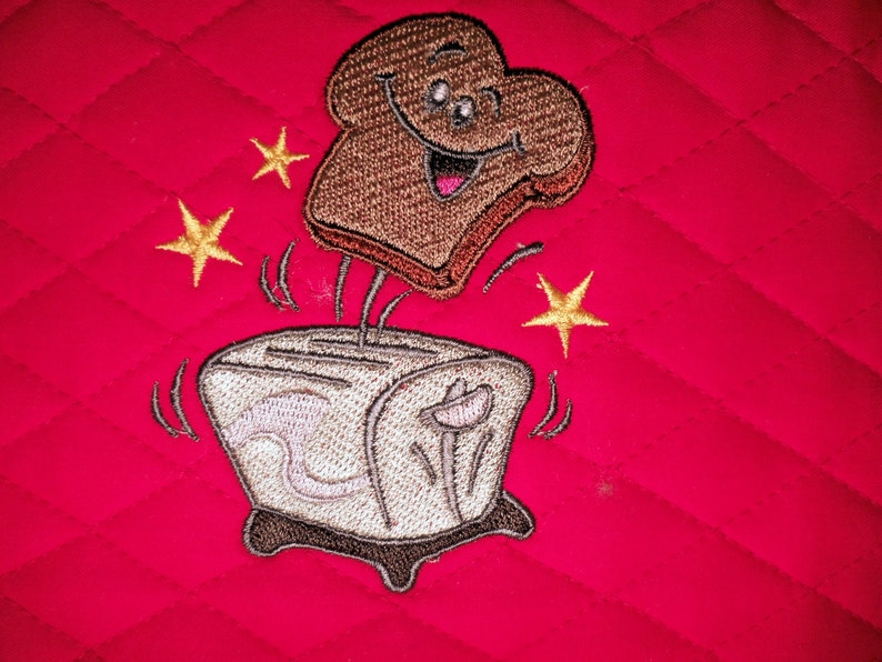 2 Slice Toaster Cover with Fun Happy Toaster image 3