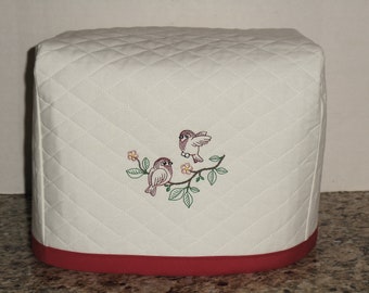 Cream 2 slice Toaster Cover with 2 Cute Red Birds