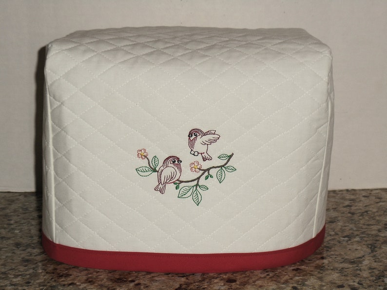 Cream 2 Slice Toaster Cover With 2 Cute Red Birds Etsy