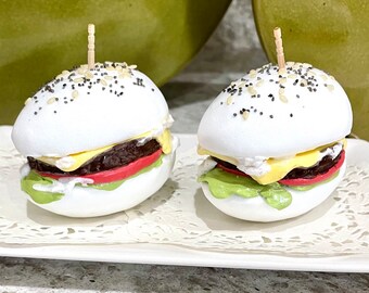 Faux  Deviled Egg Burger Sliders Tiered Tray / Kitchen Decor