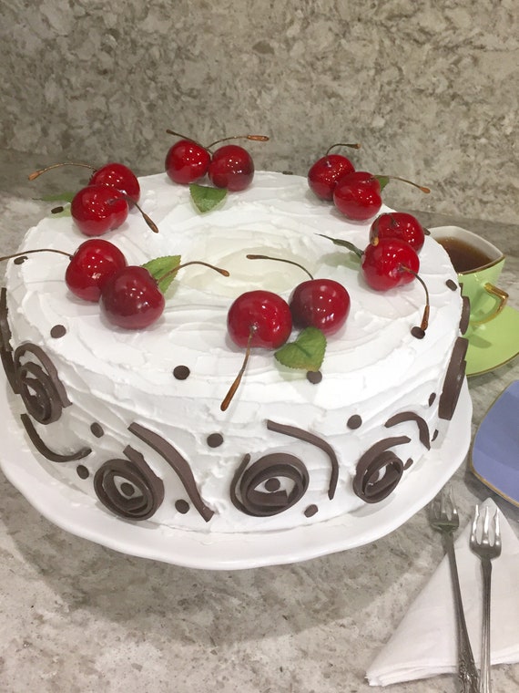 Display Iced Angelfood Cake Home Staging Food Hostess Gift Etsy