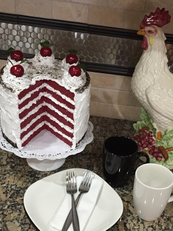 Fake Food Red Velvet Cake Unique Home Kitchen Staging Etsy
