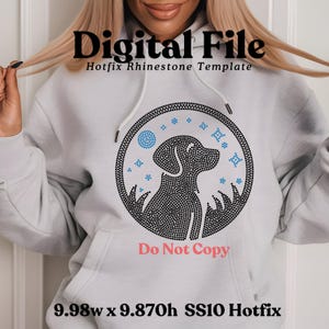 Hond huisdier dier silhouet digitale strass SS10 sjabloon, grote bling laag ontwerp, hotfix SVG-bestand, Sparkle pup frame knippen Crafter patroon