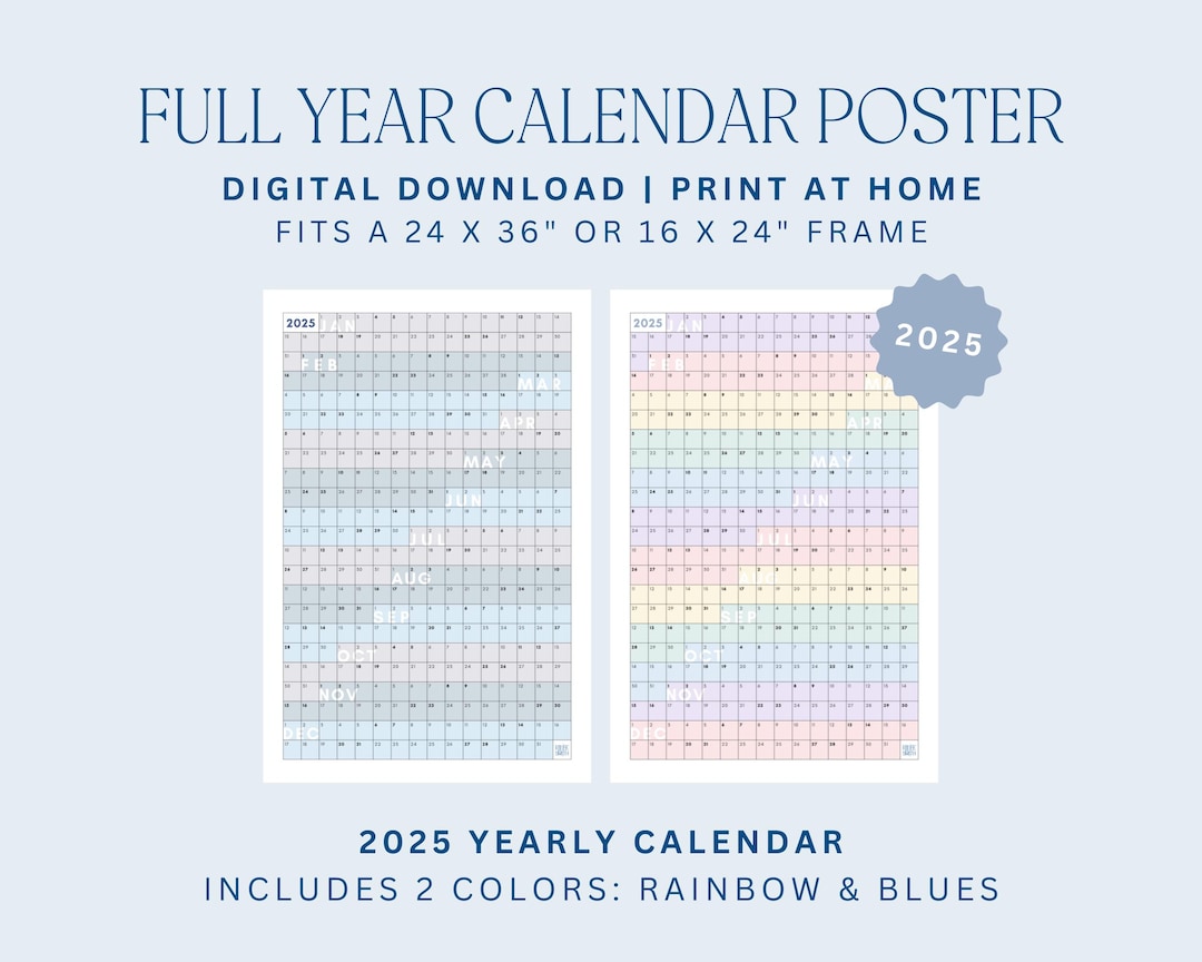 2025 Full Year Calendar Poster Calendar, Year Planner, Digital Download, School Calendar, 2025 Year Poster, Academic Planner - Etsy 2025-full-year-calendar-poster-calendar-year-planner-digital-download-school-calendar-2025-year-poster-academic-planner-etsy