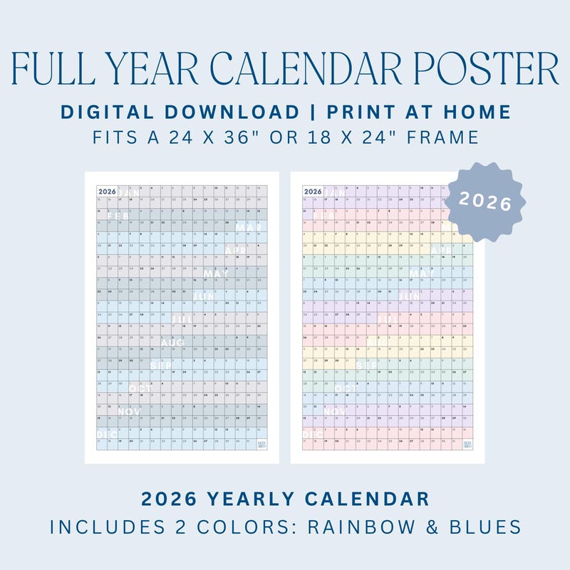 Poster Calendar Etsy