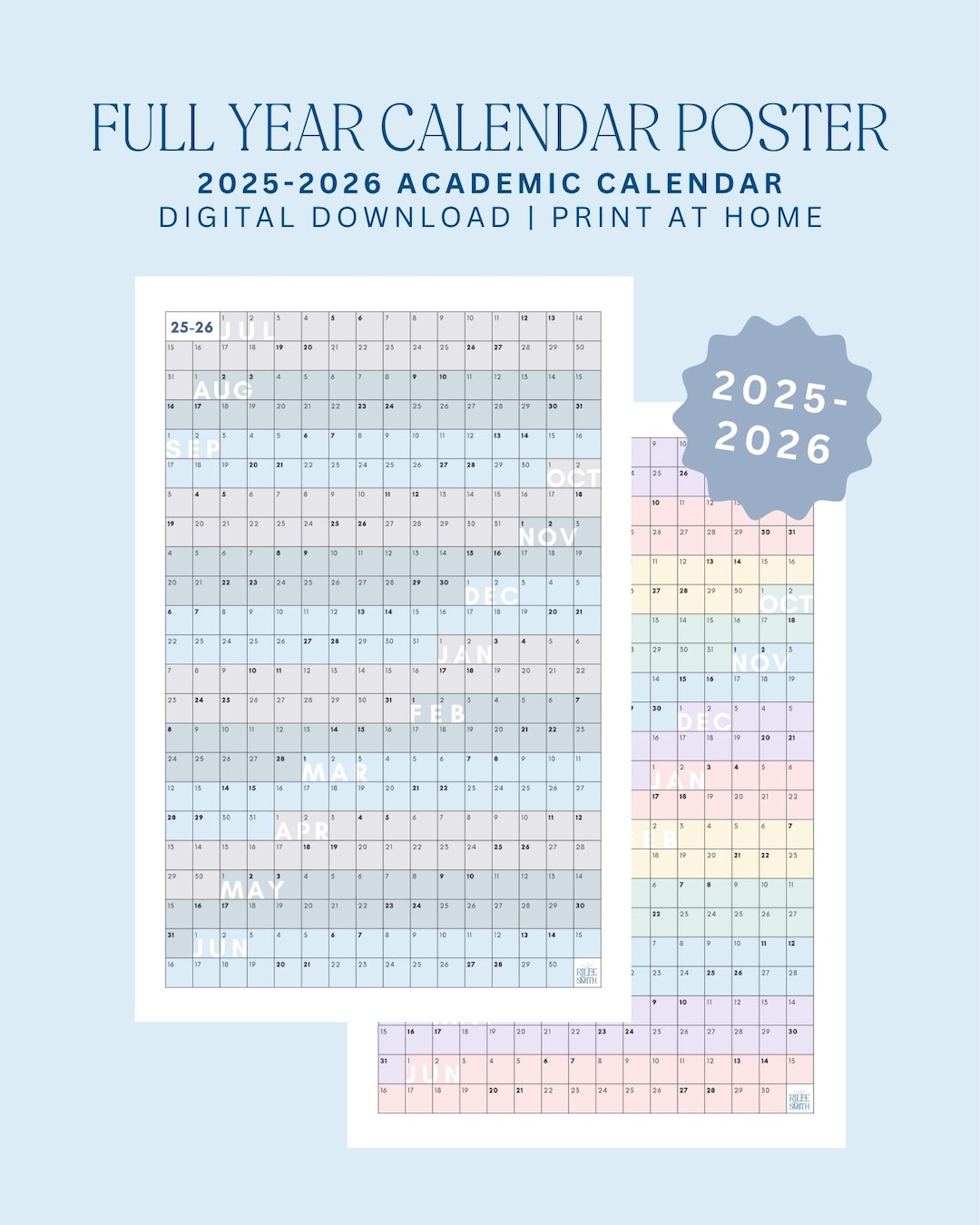 Academic Wall Planner 2025-2026 A2 Laminated – Wall Calendar From August 2025 To August 2026 – (59.4 X 42 Cm) – 13 Months Mid Year Wall Planner 25/26 – Marked Holidays – Notes Space – Made In The UK
