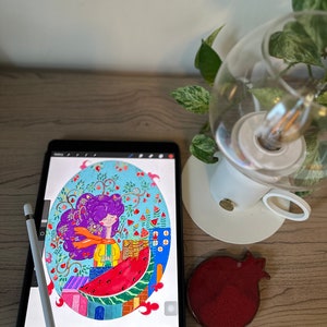 Sueño de granada- Arte de Procreate - Ilustración digital- Obra original