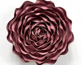 Fleur murale rose - Grande - en édition limitée Rose Glaze