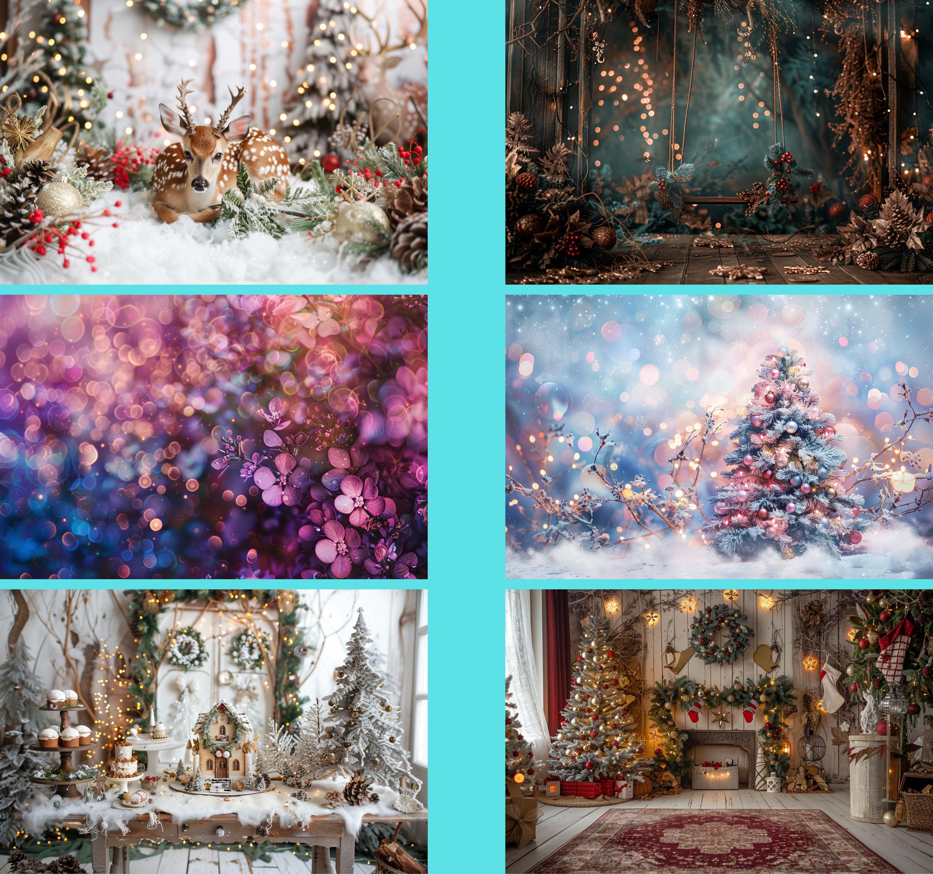 230 Christmas Digital Backdrop Bundle, Christmas Background Photography ...
