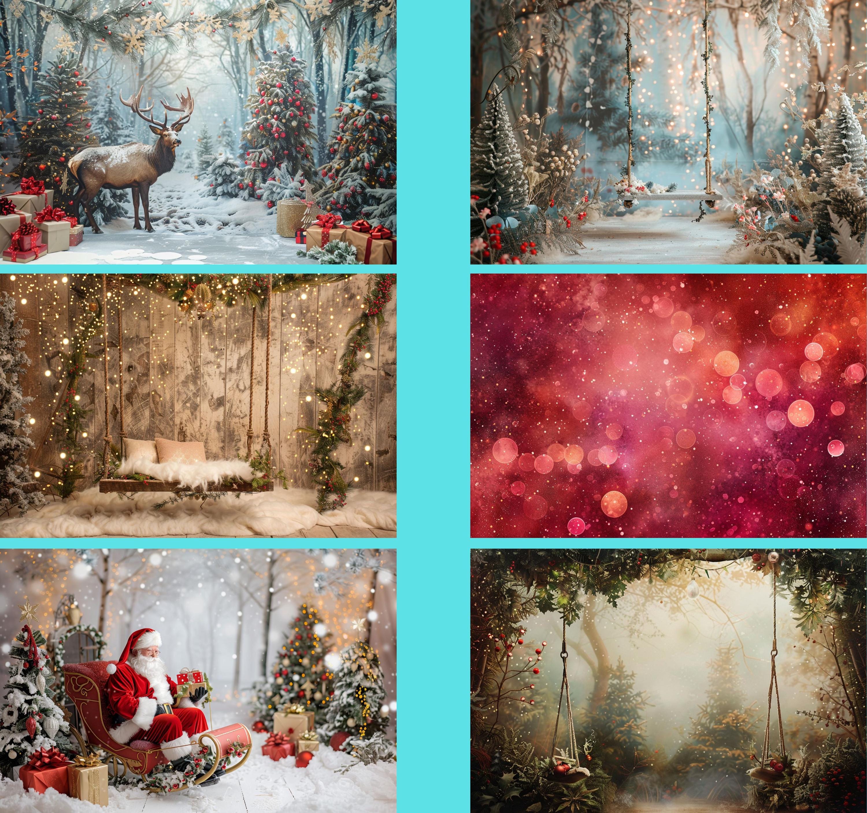 230 Christmas Digital Backdrop Bundle, Christmas Background Photography ...
